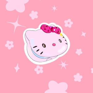 cute kitty compact mirror sticker/ kawaii stocker