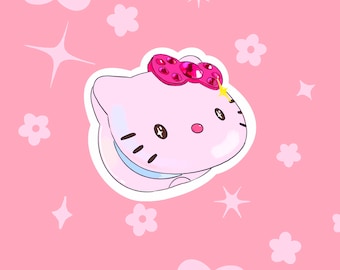 cute kitty compact mirror sticker/ kawaii stocker