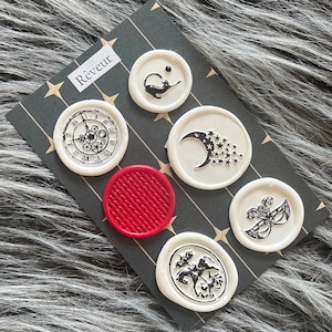 Op Rêveur The Night Circus geïnspireerde zelfklevende stickerset lakzegelstempel
