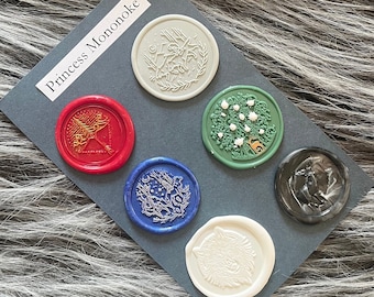 Princess Mononoke Studio Ghibli Miyazaki Self-Adhesive Wax Seal Stamp Sticker Set