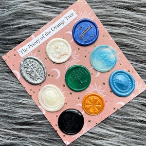 The Priory of the Orange Tree by Samantha Shannon Inspired Book Fantasy Dragon Self-Adhesive Wax Seal Stamp Sticker Set