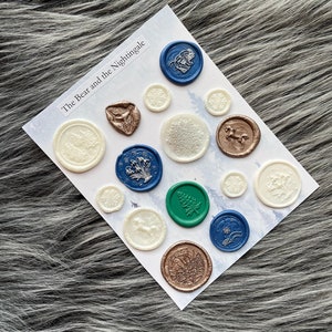 The Bear and the Nightingale by Katherine Arden Inspired Large Book Winternight Trilogy Fantasy Self-Adhesive Wax Seal Stamp Sticker Set