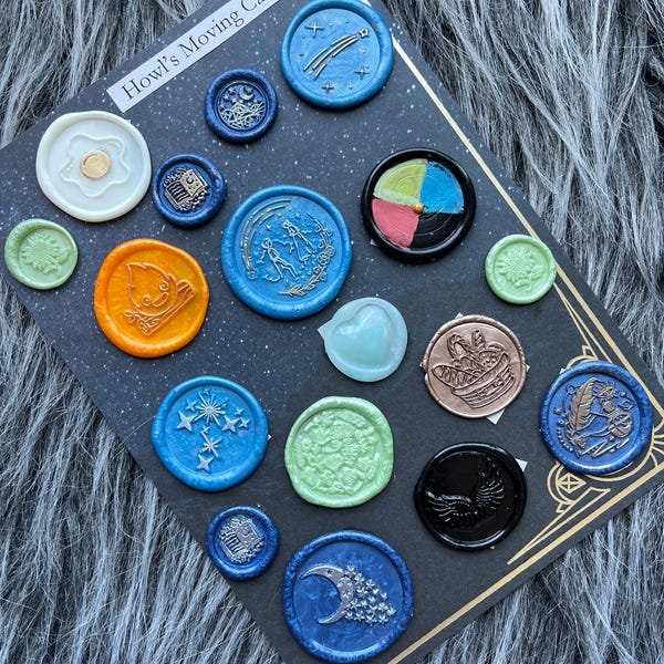 Howl’s Moving Castle Large Studio Ghibli Miyazaki Self-Adhesive Wax Seal Stamp Sticker Set