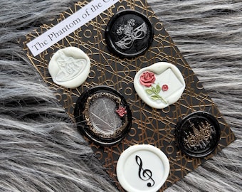 The Phantom of the Opera Musical Broadway Self-Adhesive Wax Seal Stamp Sticker Set
