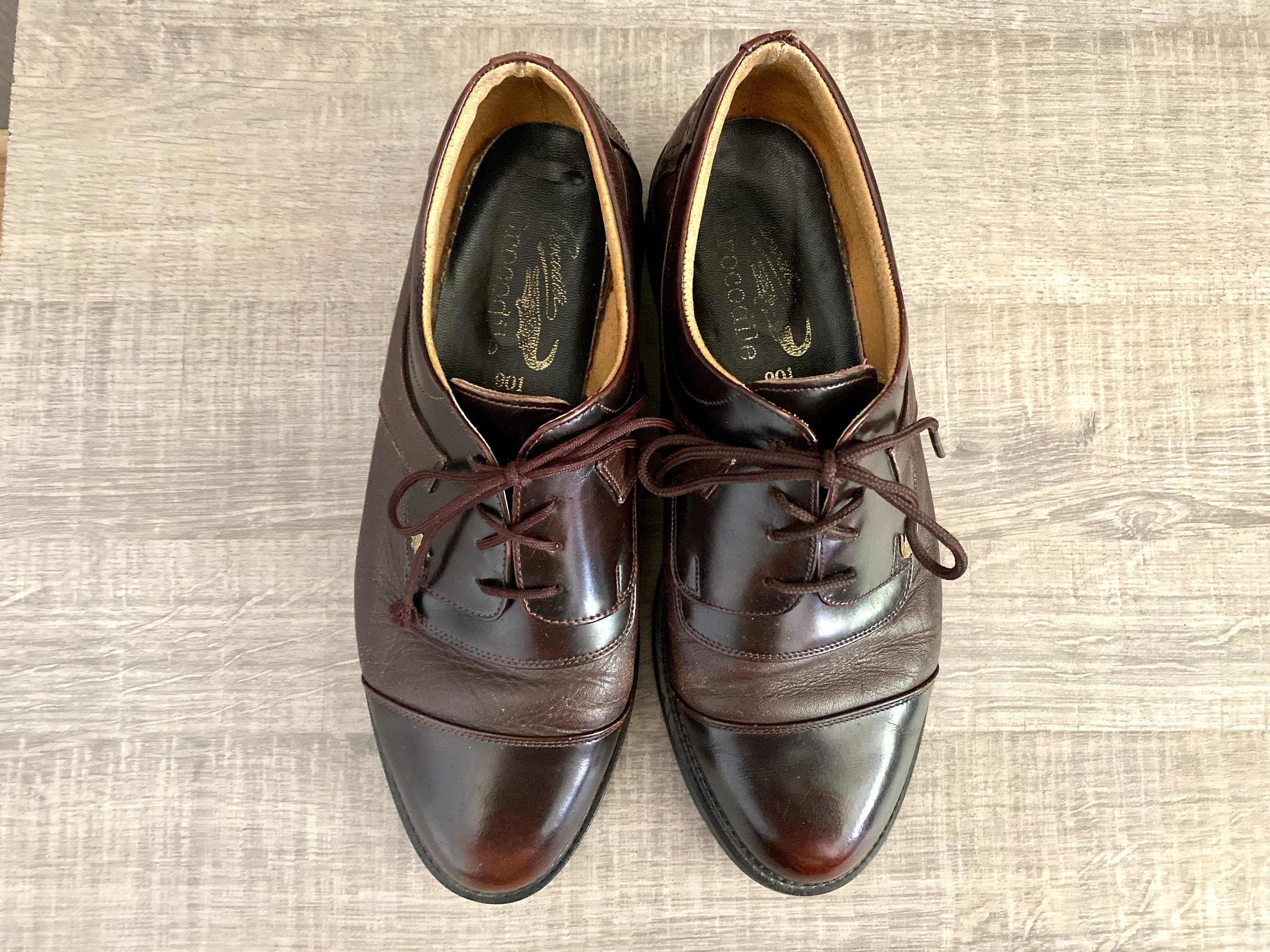 Lacoste Oxford shoes for Men. Brown and Green colors. Size 10 1990s Vintage Lacoste Men main image 2