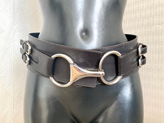 Wide Black Leather Belt Karen Millen Underbust Cor