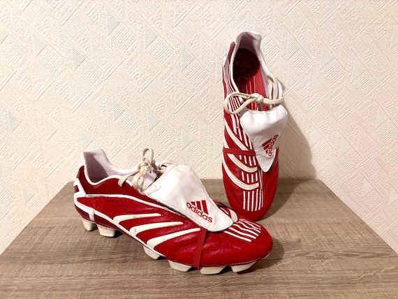 Vintage Adidas Predator Absolute 2006 Red and White Powerswerve SG