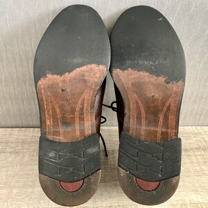 1990s Vintage Lacoste Men's Brown Leather Crocodile Brand Brogue Formal Oxford Lacing Shoes Men's Lacoste Designer Shoes Eu 41,5 /US 8,5 image 10