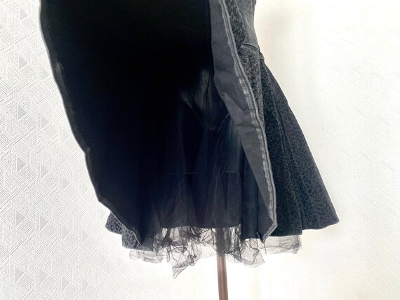 80s Vintage Prom Dress Retro Party Black Animal P… - image 9