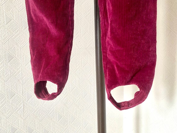 90s Pink Stirrup Pants High Waist Corduroy Pants … - image 5