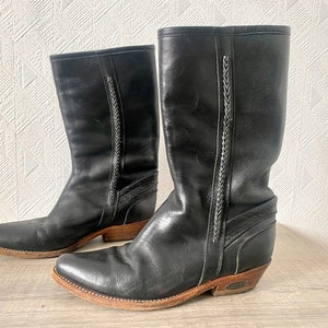 Loblan dames cowboylaarzen zwarte westernlaarzen leren cowgirllaarsjes dames ranchlaarzen puntige teen leren gevlochten laarzen Maat 39/US 8