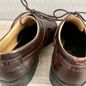 1990s Vintage Lacoste Men's Brown Leather Crocodile Brand Brogue Formal Oxford Lacing Shoes Men's Lacoste Designer Shoes Eu 41,5 /US 8,5 image 9