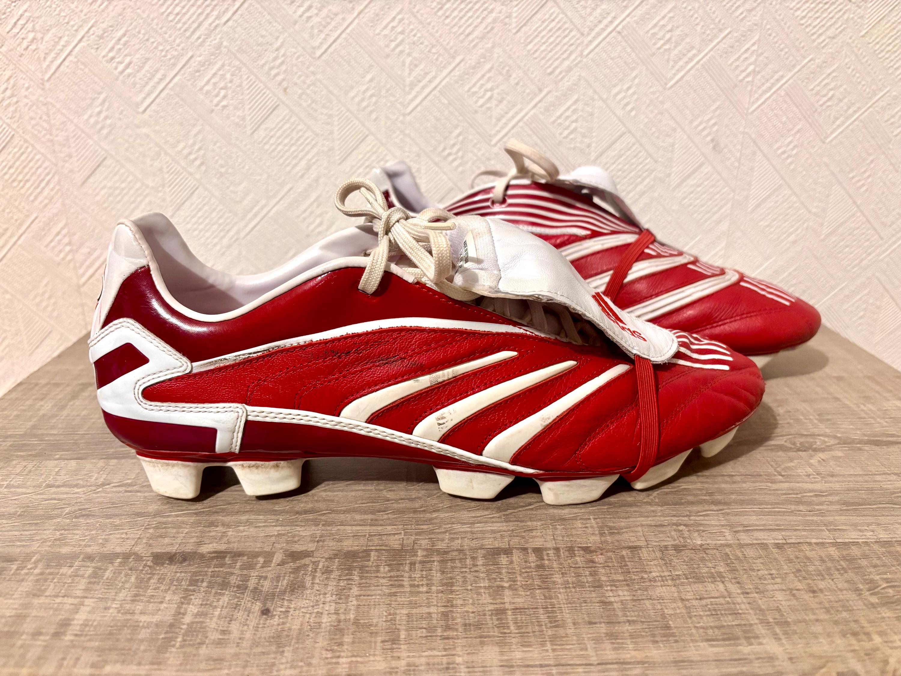 Vintage Adidas Predator Absolute 2006 Red and White Powerswerve SG