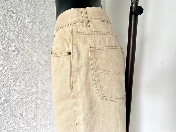 Vintage 90's Low Waist Men's Beige Denim Jeans MC… - image 7