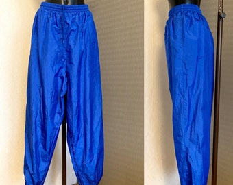 Vintage XXXL Blue Sports Pants Retro Running Sportswear High Elastic Waist Athletic Workout Electro Sporty Gym Trousers Pants Oversize Big