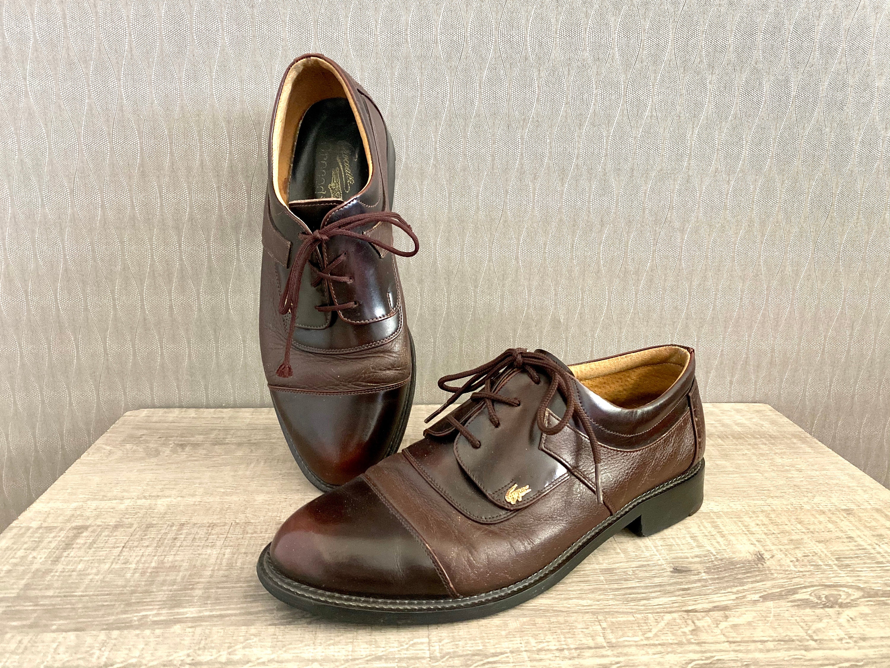 Lacoste Oxford shoes for Men. Brown and Green colors. Size 10 1990s Vintage Lacoste Men main image 3