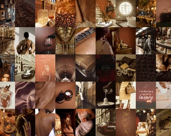Bruin Luxe FotoCollage Kit | Muur Collage | 50 stuks | Esthetische kamerinrichting