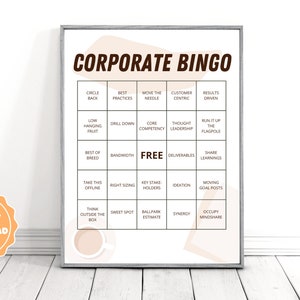 Corporate Jargon Bingo Office Wall Art Workplace Office Bingo image 1