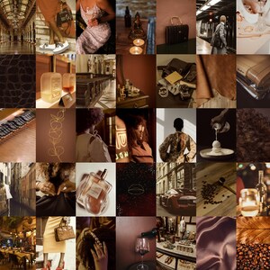 Brown Luxe Photo Collage Kit Wall Collage 50 Pcs Aesthetic room decor image 3