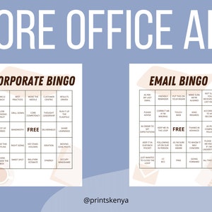 Corporate Jargon Bingo Office Wall Art Workplace Office Bingo image 5