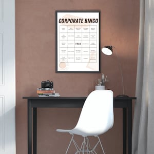 Corporate Jargon Bingo Office Wall Art Workplace Office Bingo image 4