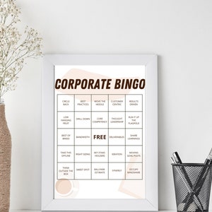 Corporate Jargon Bingo Office Wall Art Workplace Office Bingo image 8