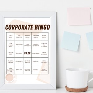 Corporate Jargon Bingo Office Wall Art Workplace Office Bingo image 7