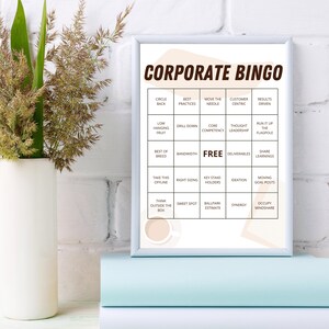 Corporate Jargon Bingo Office Wall Art Workplace Office Bingo image 2