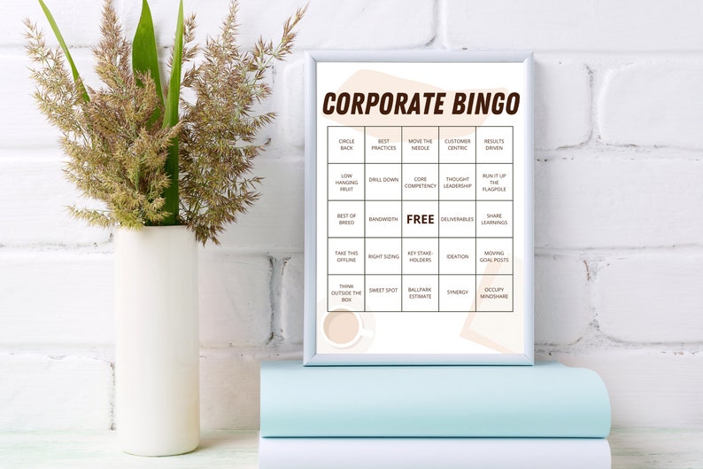 Corporate Jargon Bingo Office Wall Art Workplace Office Bingo image 2