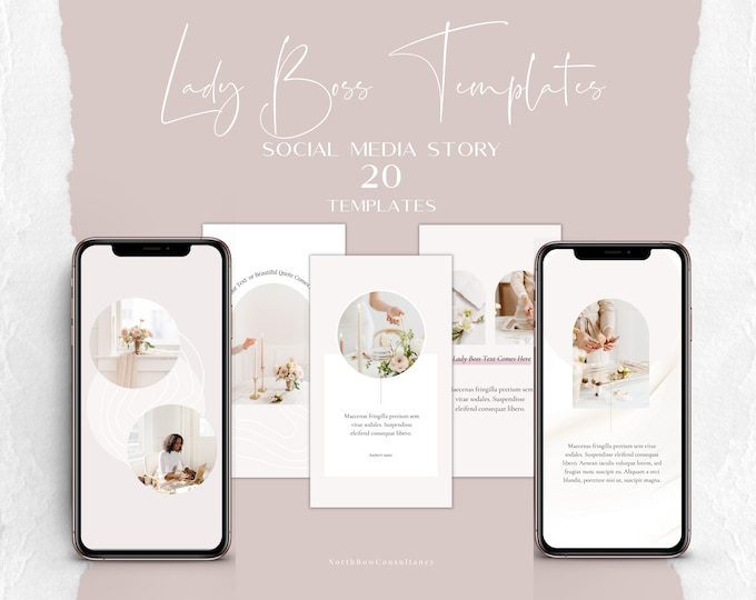 Lady Boss Instagram STORY Canva Templates for Coaches, Consultants, Event Planners | Blogger Templates, Canva Template Instagram