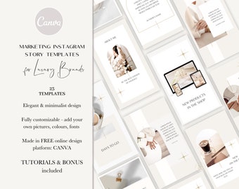 Szablony historii na Instagramie dla luksusowych marek: eleganckie projekty Canva (do pobrania w wersji cyfrowej)