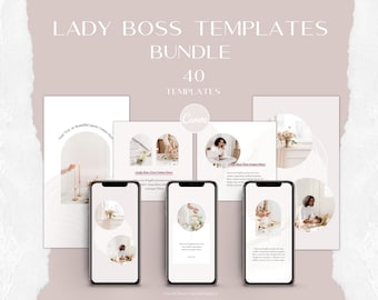 Lady Boss Instagram Templates: Canva Social Media Bundle (Digital Download)