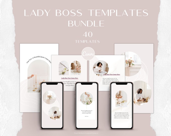 BUNDLE Lady Boss Instagram Posts and Story Templates for Coaches, Consultants, Event Planners | Blogger Templates, Canva Template Instagram