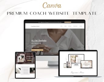 Coach Website Canva Template: One Page Design
