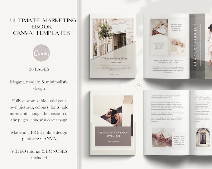 Ebook Template for Course Creators, Coaches and Business Owners | Blogger Template, Ebook Canva Template, Workbook Template, Canva Template