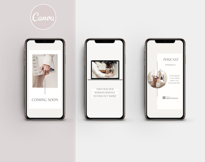 Marketing Instagram Story Canva Templates for Lifestyle Brands, Businesses and Bloggers | Social Media Canva Template, Course Creator, Optin