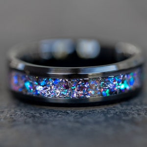 Gibeon Meteorite Galaxy Ring with Star Dust 6mm