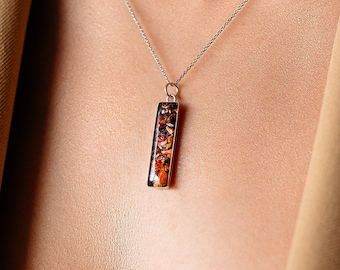 Velociraptor Bone Necklace: Sterling Silver Pendant with Meteorite & Opal