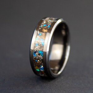 T-Rex Ring, Dinosaur Bone Ring, Meteorite Ring, T-Rex Bone Ring, Blue