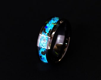 Megalodon Ring, Megalodon Glow Ring Made with Megalodon Fossil