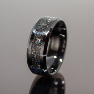 Meteorite Ring, Meteorite Opal Ring, Blue Meteorite Ring, Galaxy Ring