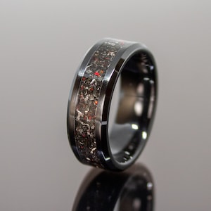 Meteorite Ring, Meteorite Opal Ring, Red Meteorite Ring, Galaxy Ring