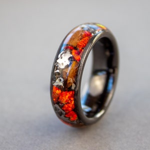 Triceratops Ring, Dinosaur Bone Ring, Meteorite Ring, Red Meteorite Ring, Fossil Ring