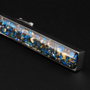 Meteorite Tie Clip, Real Meteorite and Dinosaur Bone Tie Bar, Groomsman Gift