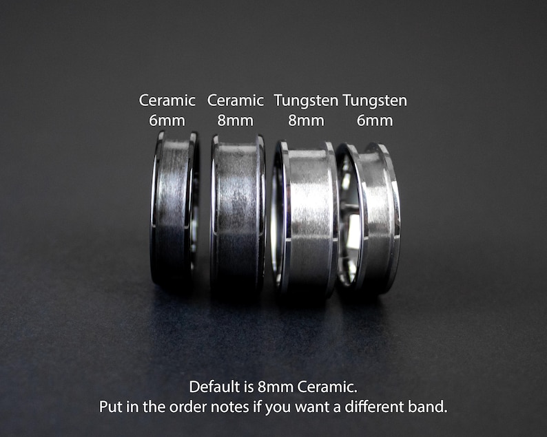 Megalodon Tooth & Meteorite Ring: Opal Glow Ceramic Band image 2