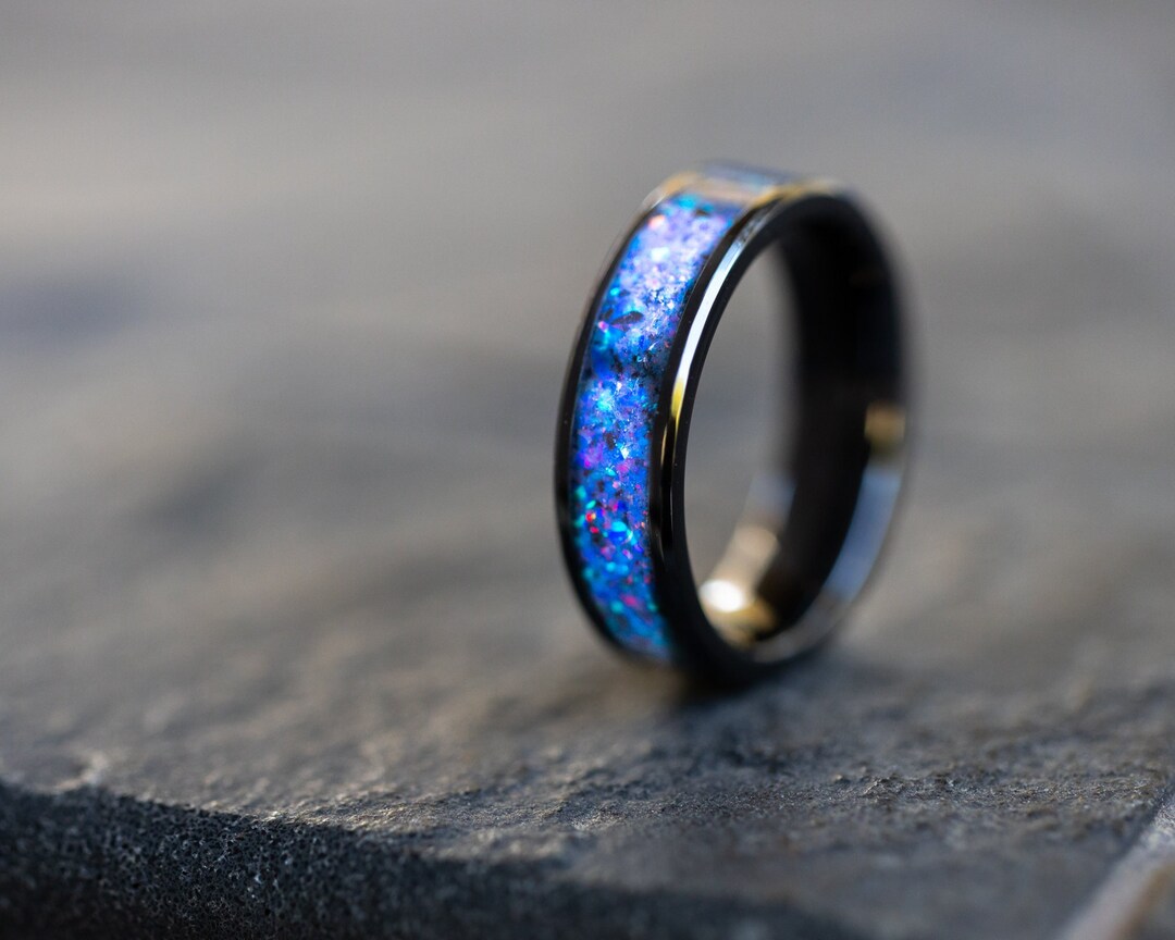 Colorful Megalodon Ring, Megalodon Glow Ring Made With Megalodon Fossil ...