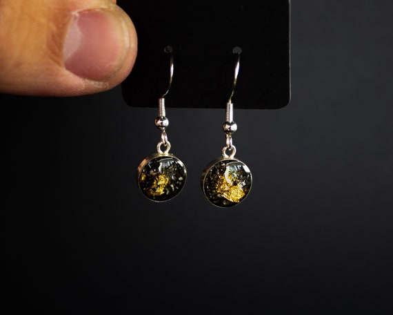 Boucles D'oreilles étoiles Avec Zircon Et Météorite - Neuf Sans Emballage