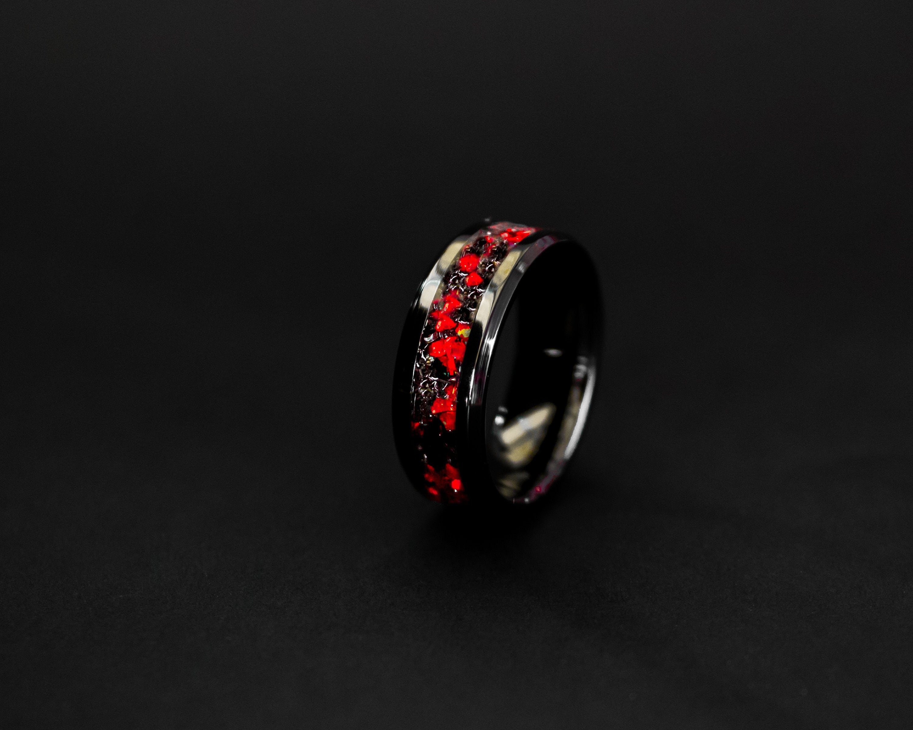 T-Rex Ring, Dinosaur Bone Ring, Meteorite Ring, Tyrannosaurus Ring Red