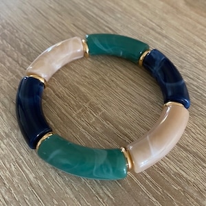 Beaded bracelet, acrylic beaded bracelet, tube beaded bracelet, acrylic tube beads, acrylic tube beaded bracelet, acrylic