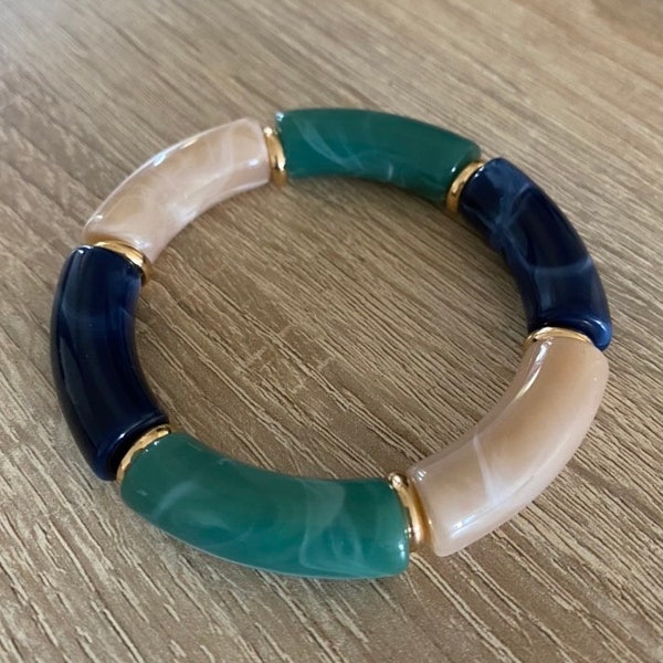 Beaded bracelet, acrylic beaded bracelet, tube beaded bracelet, acrylic tube beads, acrylic tube beaded bracelet, acrylic